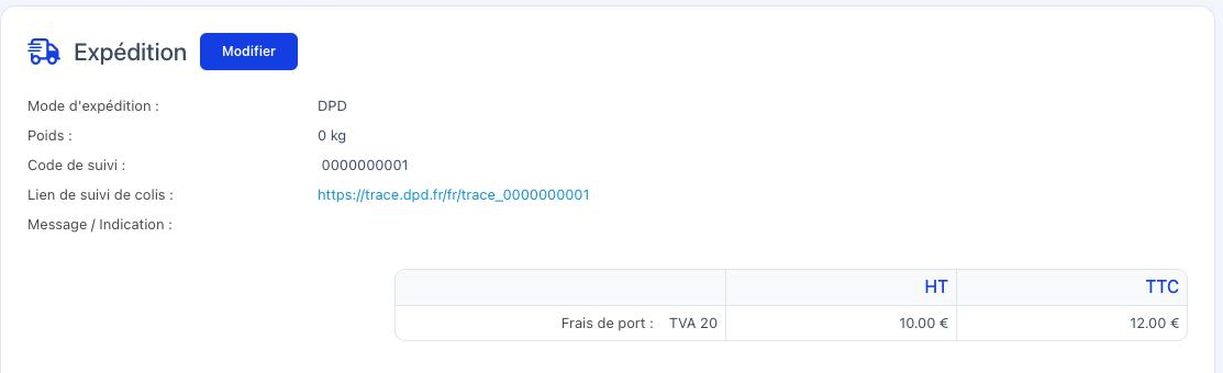 Le bloc Expédition